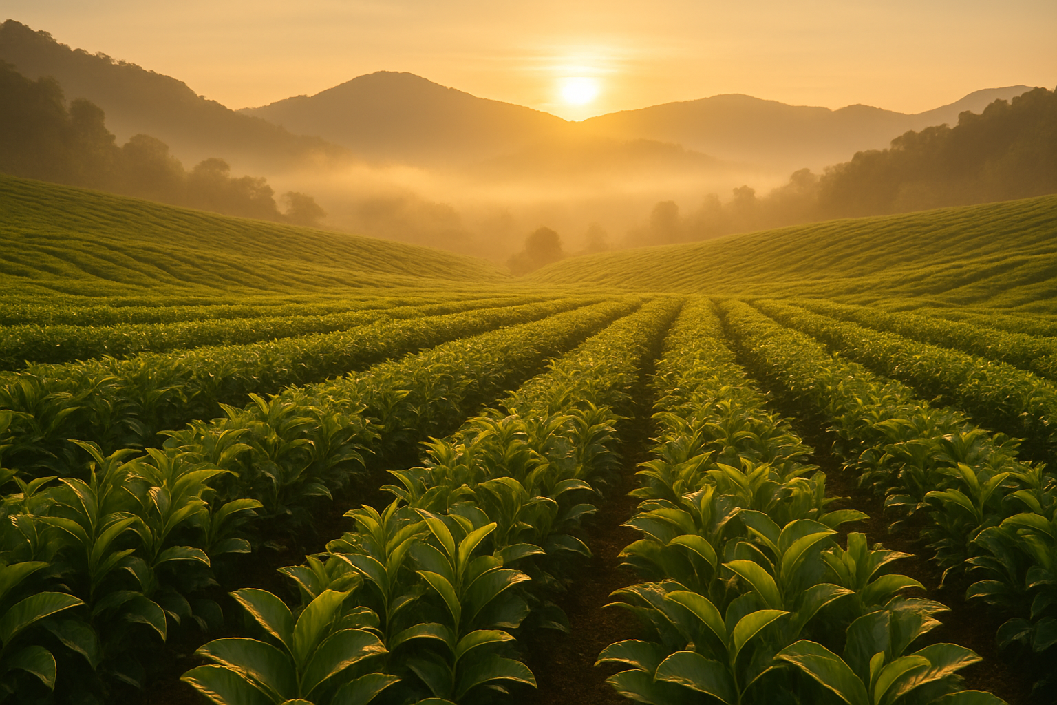 Tea Plantation Sunrise